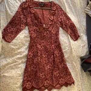 For Love & Lemons Copper Scalloped Dress